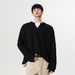 Japanese Style College Wind Waffle Fake Two-Piece V-Neck Men's Spring High-End Layered Base S Design Long Sleeve_viptrois.com