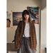 American Style Physical Sunscreen Textured Plaid 2026 New For Men And Women Summer Thin Couple Versatile T-Shirt_viptrois.com