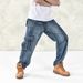 Men's Clothing Hot Style Autumn And Winter New Loose Plus Size Fat Guy Hip Hop Big Size Skateboard Pants_viptrois.com