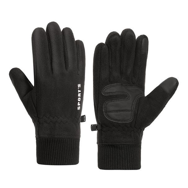 Men's Gloves Polar Fleece Winter Warm Gloves For Men And Women Plus Velvet Thickened Touch Screen Waterproof Outdoor Ski Cycling Gloves_viptrois.com