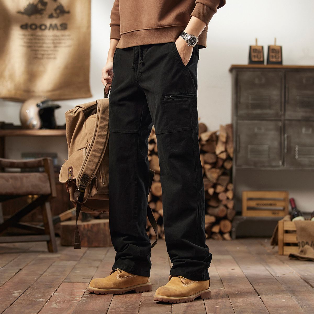 Men's Clothing Japanese-Inspired Utility Cargo Pants – Outdoor Streetwear Trousers With Multi-Pockets & Tapered Ankle (4 Colors, 29-40 Sizes)_viptrois.com