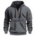 Pure European Size Cross-Border Clothing Men's New Autumn Winter Trendy Zipper Hood Sweatshirt Fleece_viptrois.com