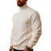 2025 Autumn And Winter New European Size Solid Color Jacquard Sweater Men's High Collar Thick Warm Sweater_viptrois.com