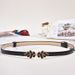 Genuine leather women's belt simple cowhide black fashion decoration with dress outer wear waist thin belt trendy_viptrois.com