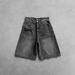Men's Clothing Gothic Style Punk Washed Denim Shorts Men's Summer Street Hip Hop Ripped Y2k Shorts_viptrois.com
