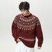 Pure Fair Isle Ethnic Style Crew Neck Sweater For Men, New Autumn And Winter American Retro Texture Versatile Pullover_viptrois.com