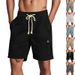 Men's Clothing Men's Work Shorts Outdoor Khaki Linen Beach Shorts_viptrois.com