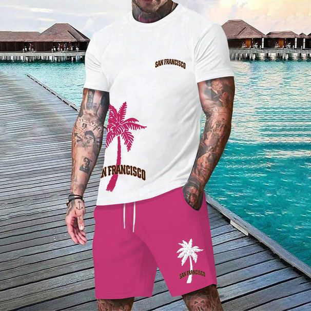 Men's Clothing New Short Sleeved Suit Summer Men's Short Sleeved Shorts Loose Casual Suit_viptrois.com