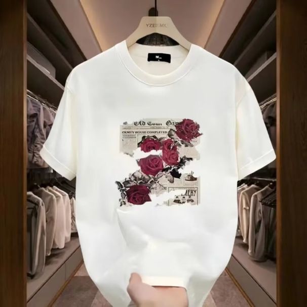 Men's Clothing Pure Cotton Handsome Youth Short Sleeved T Shirt For Men And Women Loose Tops All Match Ins_viptrois.com