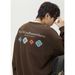 Men's Letter Print Hoodie Fall Vintage Loose Fit Pullover Sweatshirt Casual Streetwear Cotton Blend_viptrois.com