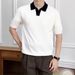Men's Slim Fit Knit Polo Shirt – Summer Casual Lapel Short Sleeve, High-End Color Block Design For Business & Elegant Style_viptrois.com