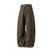 Men's Clothing Side Split Stitching Pleated Casual Pants Men's Autumn New Trendy Brand Loose Straight Pants Retro Silhouette Long Pants_viptrois.com