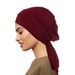 New Autumn And Winter Solid Color Velvet Four Bar Long Tail Headscarf Hat For Women_viptrois.com