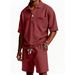 Men's Casual Short Sleeve Shirt And Shorts Set Solid Color Turn down Collar Beach Suit Summer New Hot Selling_viptrois.com