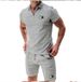 Men's Clothing Men's Spring And Summer Casual Trend Polo Suit Letter Printing Suit_viptrois.com