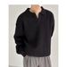 Korean Style Lapel Sweater – Men’s Casual Polo Collar Knitwear For Autumn & Winter, Relaxed & Sophisticated Outerwear_viptrois.com