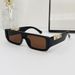 VOOTHOST Trendy Men Women Square Shades Sunglasses Metal Leopard Head Decor One Piece Small Frame Sun Glasses Y2K UV400 Eyewear F0287_viptrois.com