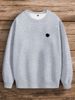 Polar Fleece Solid Color Round Neck Sweater Mens Candy Cotton Long Sleeve Working Clothes_viptrois.com