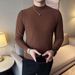 Autumn And Winter New Long Sleeved Knitted Sweater, Men's Slim Fit Round Neck Base Sweater_viptrois.com
