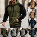 Men's Colorblock Fleece Hoodie – Winter-Ready Polyester Blend With Raglan Sleeves & Contrast Panels (Lightweight, Streetwear Staple, Unisex Fit)_viptrois.com