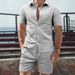 Men's Clothing Summer Men's Short Sleeved Shorts Suit Sports Leisure Vacation Two Piece Suit_viptrois.com