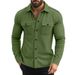Men's Clothing European And American Autumn Men's Velvet Jacket Lapel Single Breasted Casual Solid Color Shirt Jacket Wear Resistant And Windproof_viptrois.com