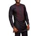 Men's moslem new ethnic style men's suit printed patchwork shirt and solid color pants men's casual suit_viptrois.com