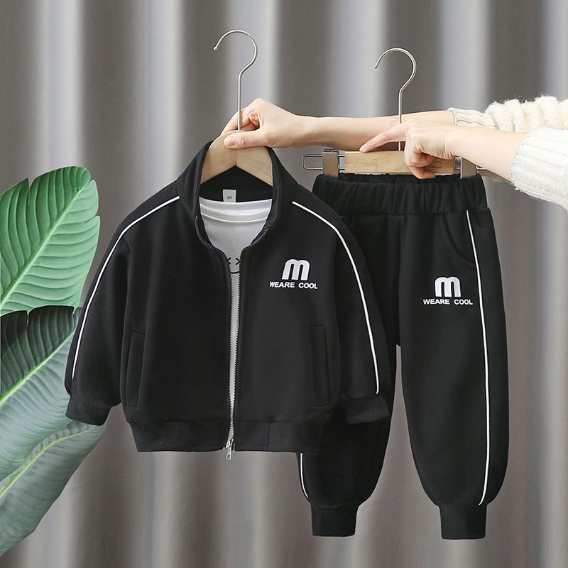 Mother & Kids Boys' Sports Suits Spring And Autumn 2024 New Children's Casual Wear Baby Autumn Boy Sweatshirt Two Piece Suit Trendy_viptrois.com