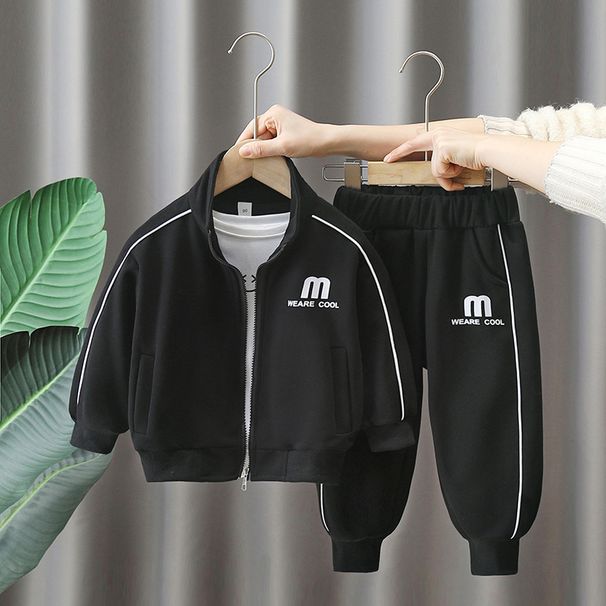 Mother & Kids Boys' Sports Suits Spring And Autumn 2024 New Children's Casual Wear Baby Autumn Boy Sweatshirt Two Piece Suit Trendy_viptrois.com