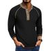 Men's Long Sleeved Round Neck T Shirts Foreign Trade Men's Bottoming Shirts Autumn And Winter Men's Henry T Shirts_viptrois.com