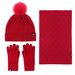 Apparel Accessories Winter Warm Wool Hat Scarf Gloves Three piece Set Windproof Adult Knitted Hat Three piece Set_viptrois.com