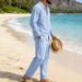Men's Casual Long Sleeve Shirt And Straight Leg Pants Set Relaxed Fit Spring Fall Outfit_viptrois.com