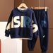 Teenage and guys Boys autumn suit autumn 2024 new two piece children's clothing handsome children's sweater pants two piece suit fashionable trend_viptrois.com