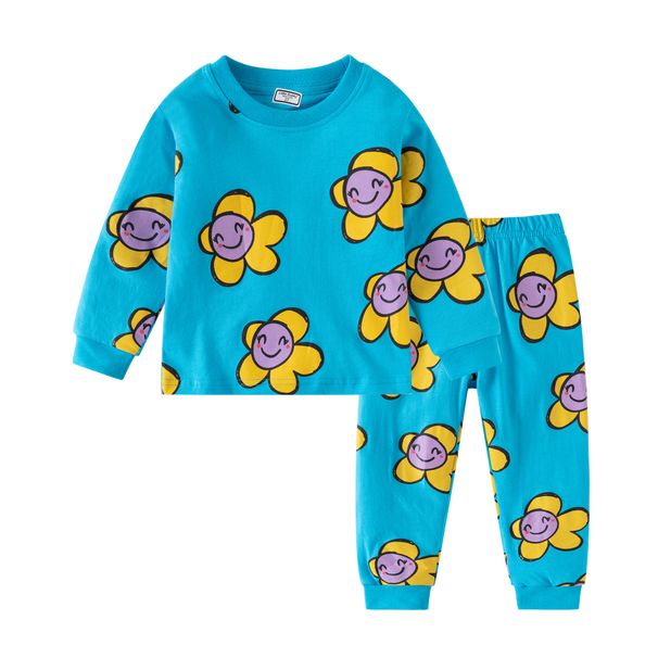 Long Sleeved Home Clothes Children's Pajamas 2 7 Years Old Girls 2024 New Spring And Autumn Bottoming Shirt Suit_viptrois.com