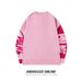 YWFG Men's Punk Anime Jacquard Sweater - Oversized Round Neck Knit Pullover, Soft Pink Long Sleeve Casual Top For Teens & Young Adults_viptrois.com
