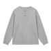 Pulse Henry Collar Waffle Long Sleeve T-Shirt Men, Autumn American Style Heavyweight Base Shirt, High-End Feel, Inner Layer,_viptrois.com