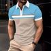 Men's Business Polo Shirt Casual Summer Short Sleeves Tops Plaid Pattern Print Button T Shirt Loose Clothes Fashion Golf Shirts_viptrois.com