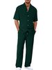 European And American Cross Border 2025 New Hot Selling Casual Men's Suits Loose Lapel Short Sleeved Trousers Trendy Men's Suits_viptrois.com