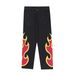 Men's Clothing SWAG street flame print hip-hop personality straight all-match casual men and women couple jeans_viptrois.com