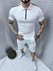 Fashion New Men's Plaid Ribbon Polo Shirt Short Sleeve Shorts Sports Casual Set_viptrois.com