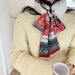 Christmas woolly scarf women's plush bib streamer patchwork warm neck_viptrois.com