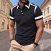 Men's Color Matching Casual Short Sleeved Polo Shirt Men's Sports Polo Shirt_viptrois.com