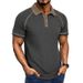 Men's Clothing Spring European And American Men's Short Sleeve Lapel Henry T Shirt Men's Polo Bottoming Shirt_viptrois.com