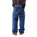 Vintage Distressed Workwear Pants - Relaxed Straight Leg French Carpenter Trousers With Paint Splatter Effect_viptrois.com