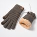 new winter warm touch screen wool double layer thickened outdoor arctic fleece lining knitted gloves_viptrois.com