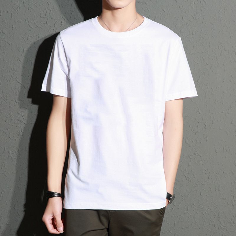Men's Clothing Short Sleeved T Shirt Men's Summer New Round Neck Half Sleeved Slim Large Size T Shirt Youth Bottoming Shirt_viptrois.com