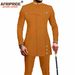 Men's Slim Fit African Print Two-Piece Set – Breathable Polyester Muslim Prayer Outfit_viptrois.com