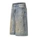 Men's Clothing Street Personality Ink Splash White Dot Distressed Wide Leg Jeans Washed Distressed Loose Embroidered Wide Leg Pants_viptrois.com