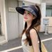 2025 New Korea Solid Color Summer Travel Versatile UV Resistant Sunshade Hat Empty Top Cycling Beach Sunscreen_viptrois.com
