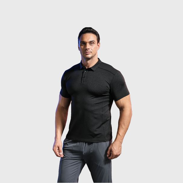 Men's Clothing Polo Shirt Clothes Sports Short Sleeved Men's Summer Quick Drying Fitness Clothes Men's Tops Elastic Gym Training Team Clothes_viptrois.com